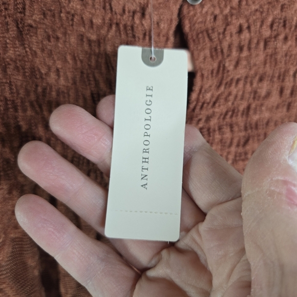 Anthropologie Deletta Amanna Rust Stretch Lace High Neck Blouse - Picture 8 of 15